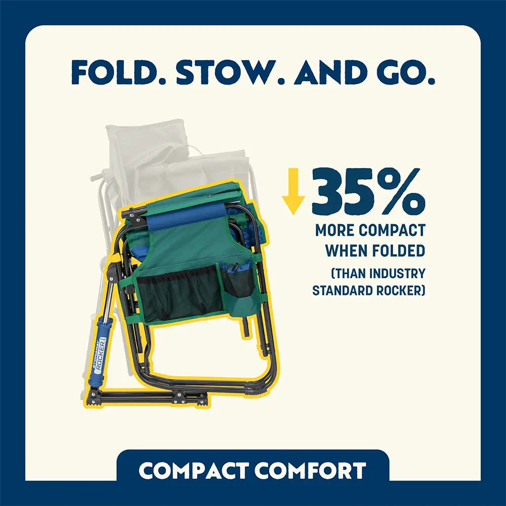 Luxury Camp Stowaway Rocker - Choice 794 - Freestyle Rocker Portable Outdoor Folding Chair Detail