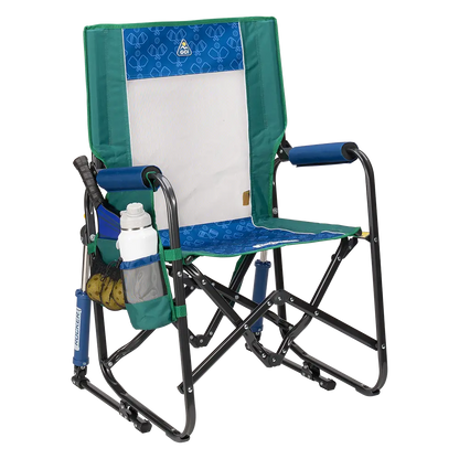Luxury Camp Stowaway Rocker - Choice 794 - Freestyle Rocker Portable Outdoor Folding Chair - Pickleball Green