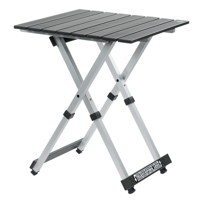 Heat-Resistant Compact Camp Table 20 - Choice 513 - Multi-Functional Heavy-Duty Grilling Table Counter - Black Chrome