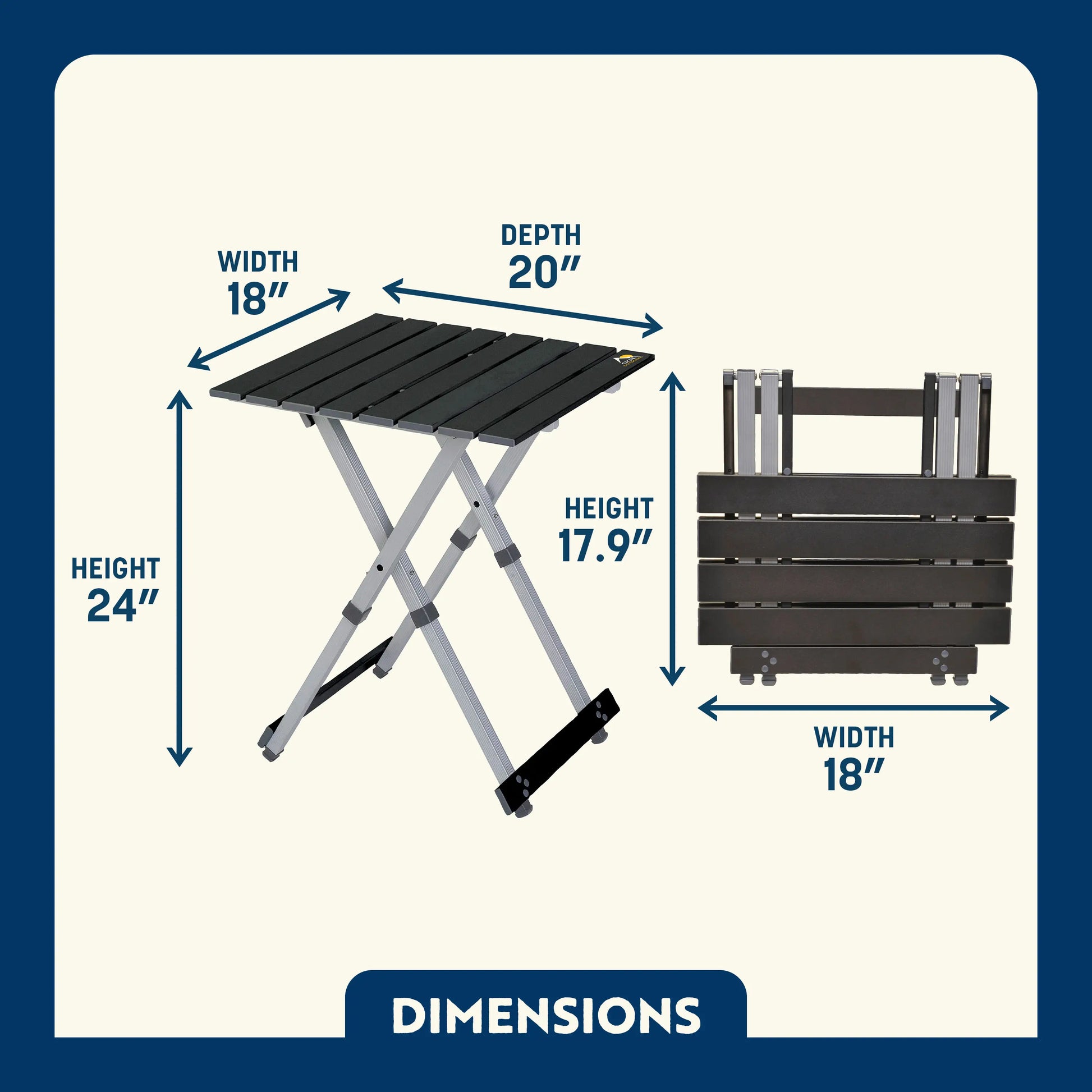 Heat-Resistant Compact Camp Table 20 - Choice 513 - Multi-Functional Heavy-Duty Grilling Table Counter Detail