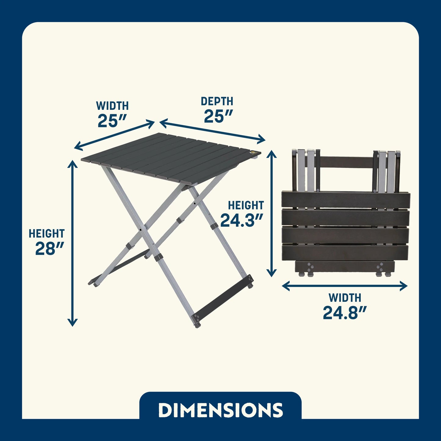 Slim-Fold Compact Camp Table 25 - Choice 214 - Master Outdoor Kitchen Station for Tailgating & BBQ Detail