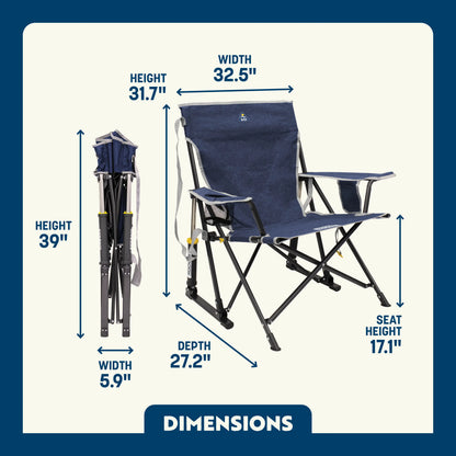 Smooth Motion Kickback Rocker - Choice 345 - Patented Spring-Action Rocking Chair for Camping Detail