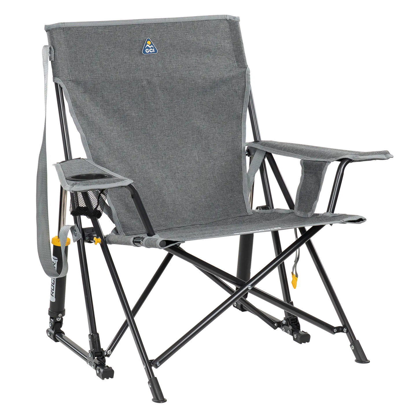 Smooth Motion Kickback Rocker - Choice 345 - Patented Spring-Action Rocking Chair for Camping - Heathered Pewter