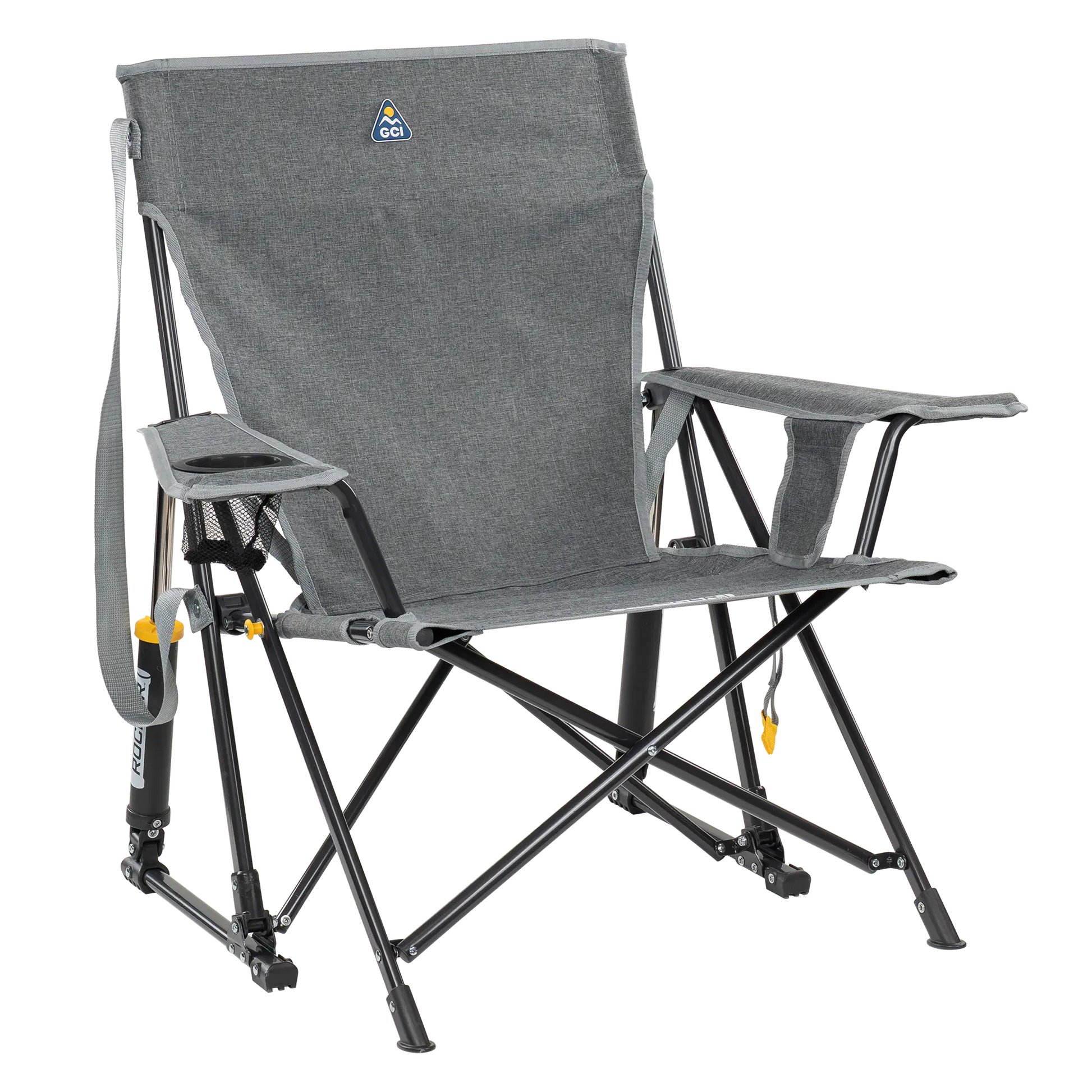 Smooth Motion Kickback Rocker - Choice 345 - Patented Spring-Action Rocking Chair for Camping - Heathered Pewter