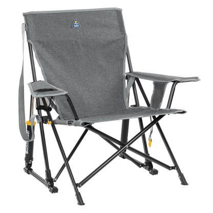 Smooth Motion Kickback Rocker - Choice 345 - Patented Spring-Action Rocking Chair for Camping - Heathered Pewter