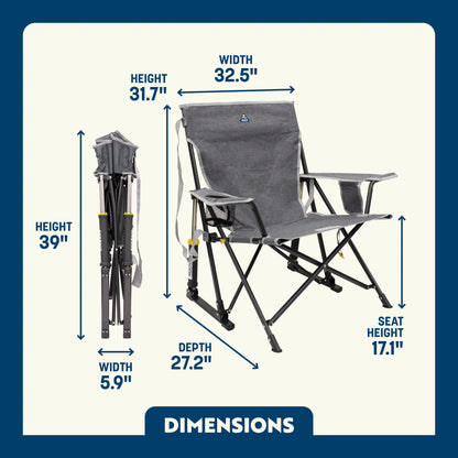 Smooth Motion Kickback Rocker - Choice 345 - Patented Spring-Action Rocking Chair for Camping Detail