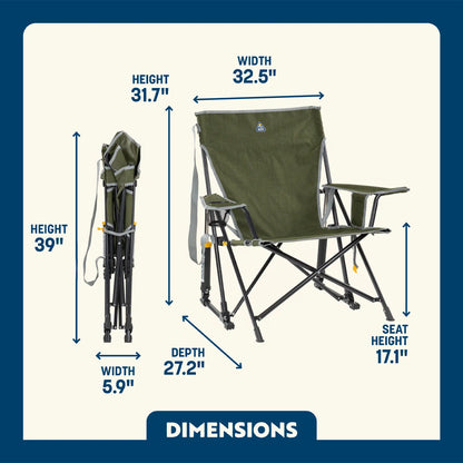 Smooth Motion Kickback Rocker - Choice 345 - Patented Spring-Action Rocking Chair for Camping Detail