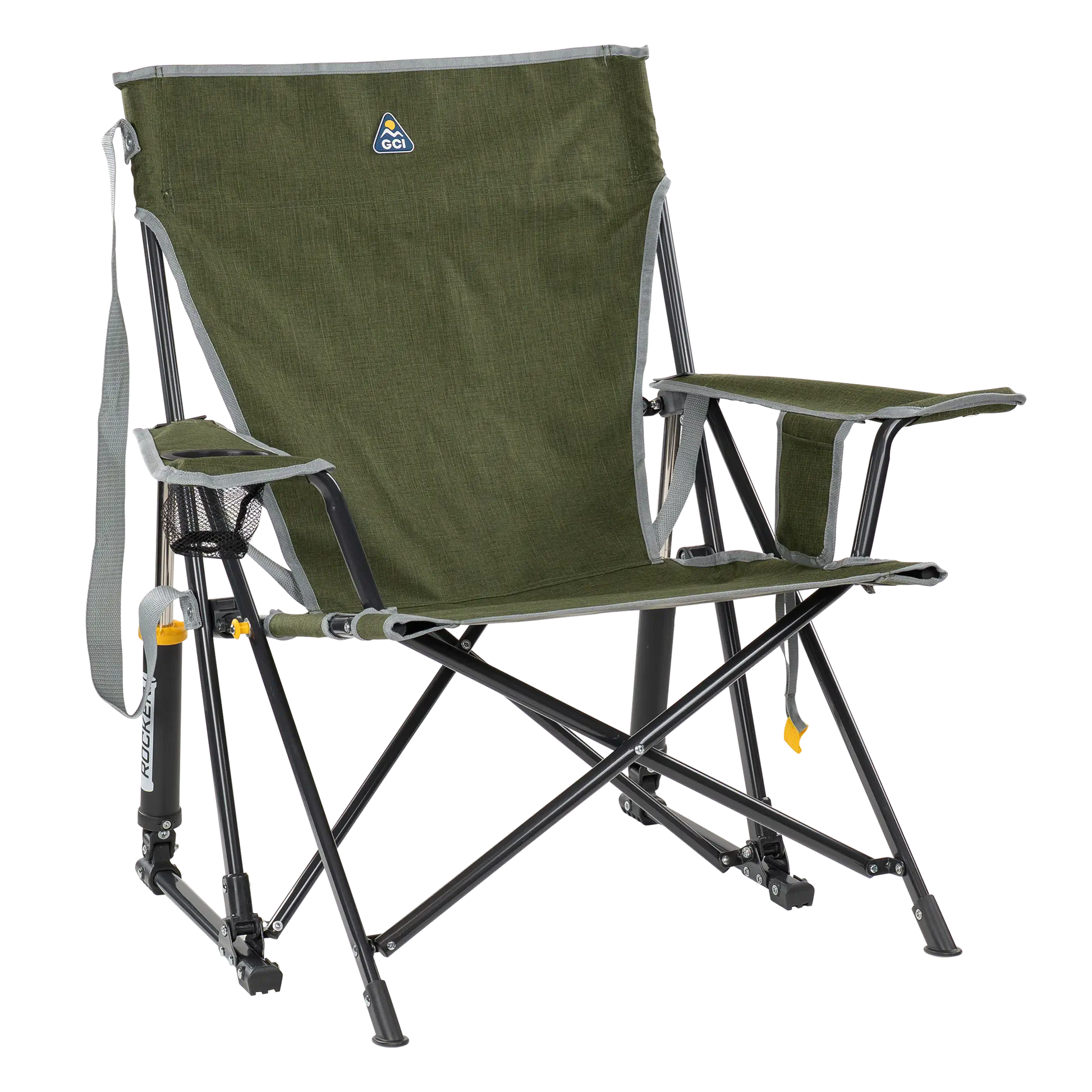 Smooth Motion Kickback Rocker - Choice 345 - Patented Spring-Action Rocking Chair for Camping - Heathered Loden