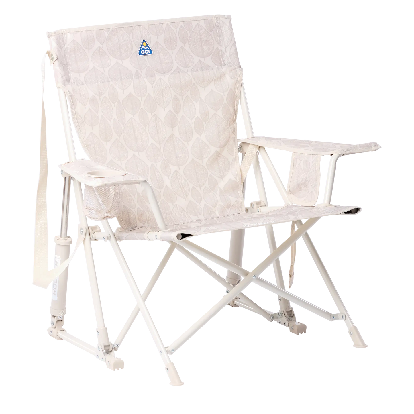 Smooth Motion Kickback Rocker - Choice 345 - Patented Spring-Action Rocking Chair for Camping - Soft Neutral Leaf