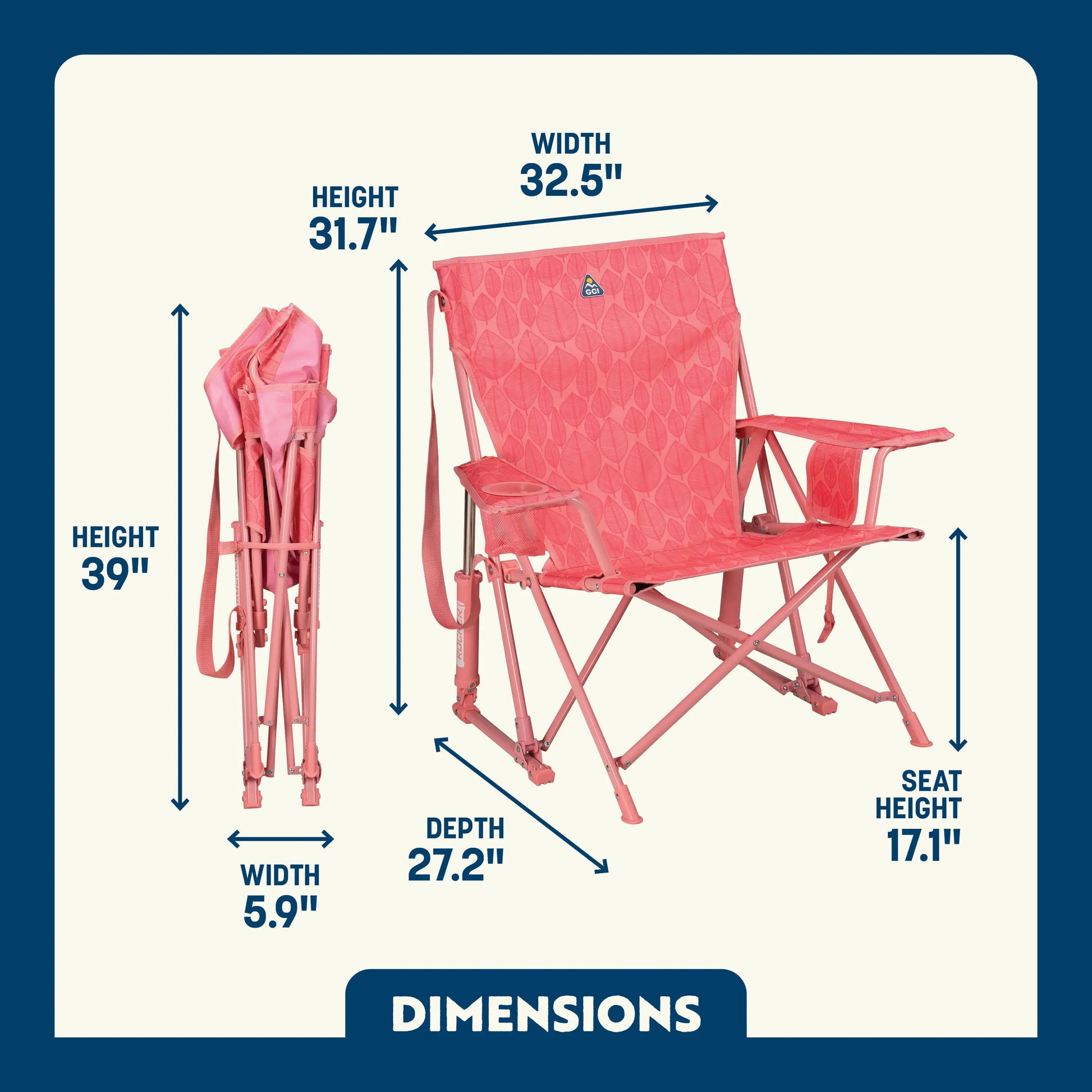 Smooth Motion Kickback Rocker - Choice 345 - Patented Spring-Action Rocking Chair for Camping Detail