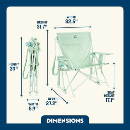 Smooth Motion Kickback Rocker - Choice 345 - Patented Spring-Action Rocking Chair for Camping Detail