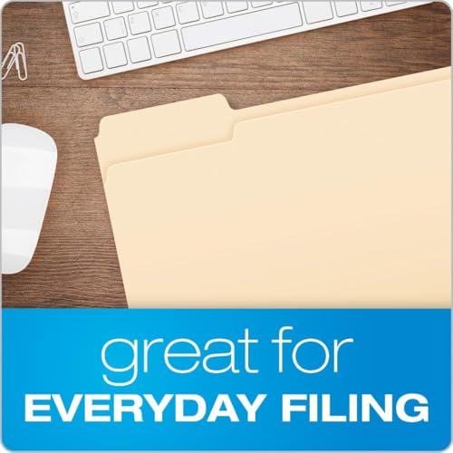 top-tier Pendaflex File Folders, 100 Pack, resilient Manila Essentials