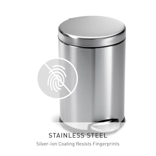 exclusive simplehuman Round Step Can, 4.5L / 1.2 Gallon Essentials
