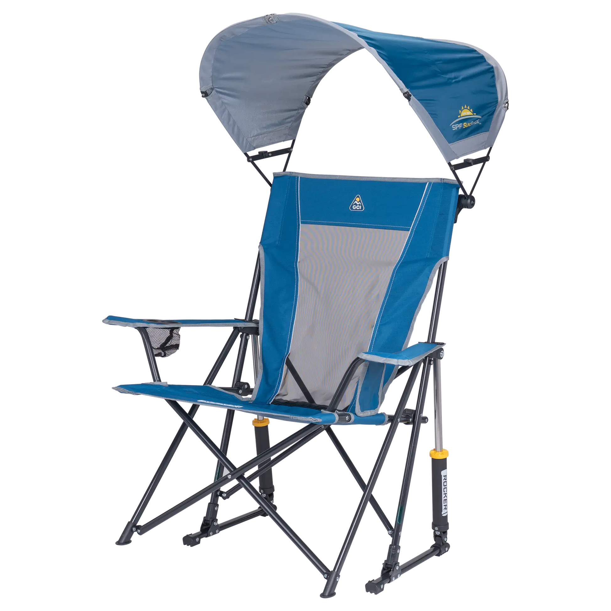 Premium All-Weather SunShade Rocker - Choice 550 - RoadTrip Rocker Smooth Motion Camp Chair Detail