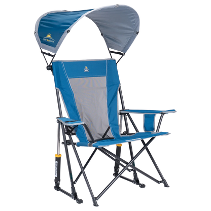 Premium All-Weather SunShade Rocker - Choice 550 - RoadTrip Rocker Smooth Motion Camp Chair - Neptune Blue