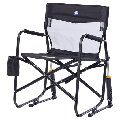 Luxury Camp Freestyle Rocker Elite - Choice 460 - Heavy-Duty Kickback Rocker with Beverage Holder Detail