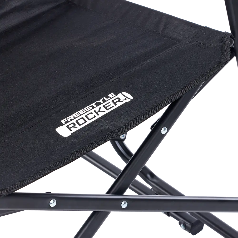 Luxury Camp Freestyle Rocker Elite - Choice 460 - Heavy-Duty Kickback Rocker with Beverage Holder Detail