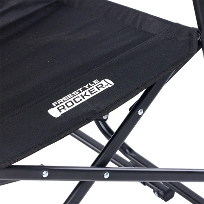 Luxury Camp Freestyle Rocker Elite - Choice 460 - Heavy-Duty Kickback Rocker with Beverage Holder Detail