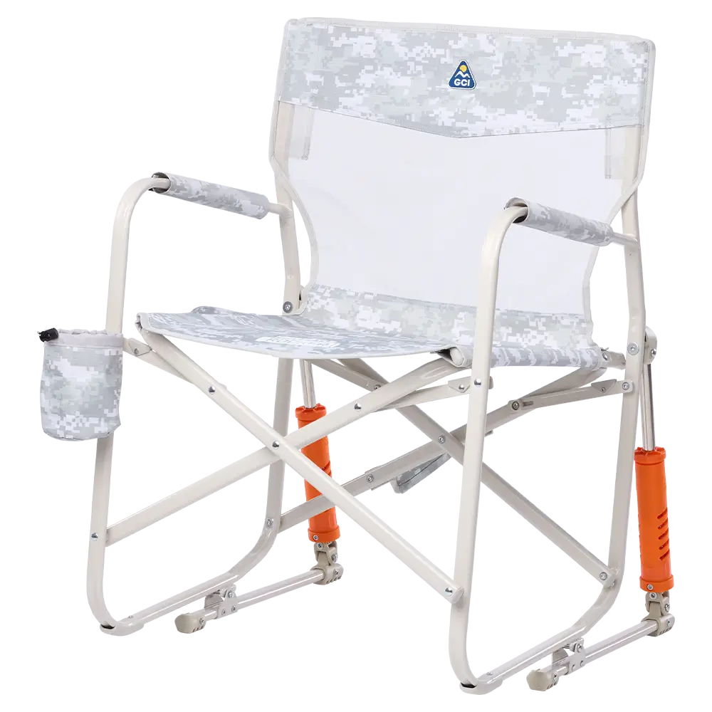 Luxury Camp Freestyle Rocker Elite - Choice 460 - Heavy-Duty Kickback Rocker with Beverage Holder Detail