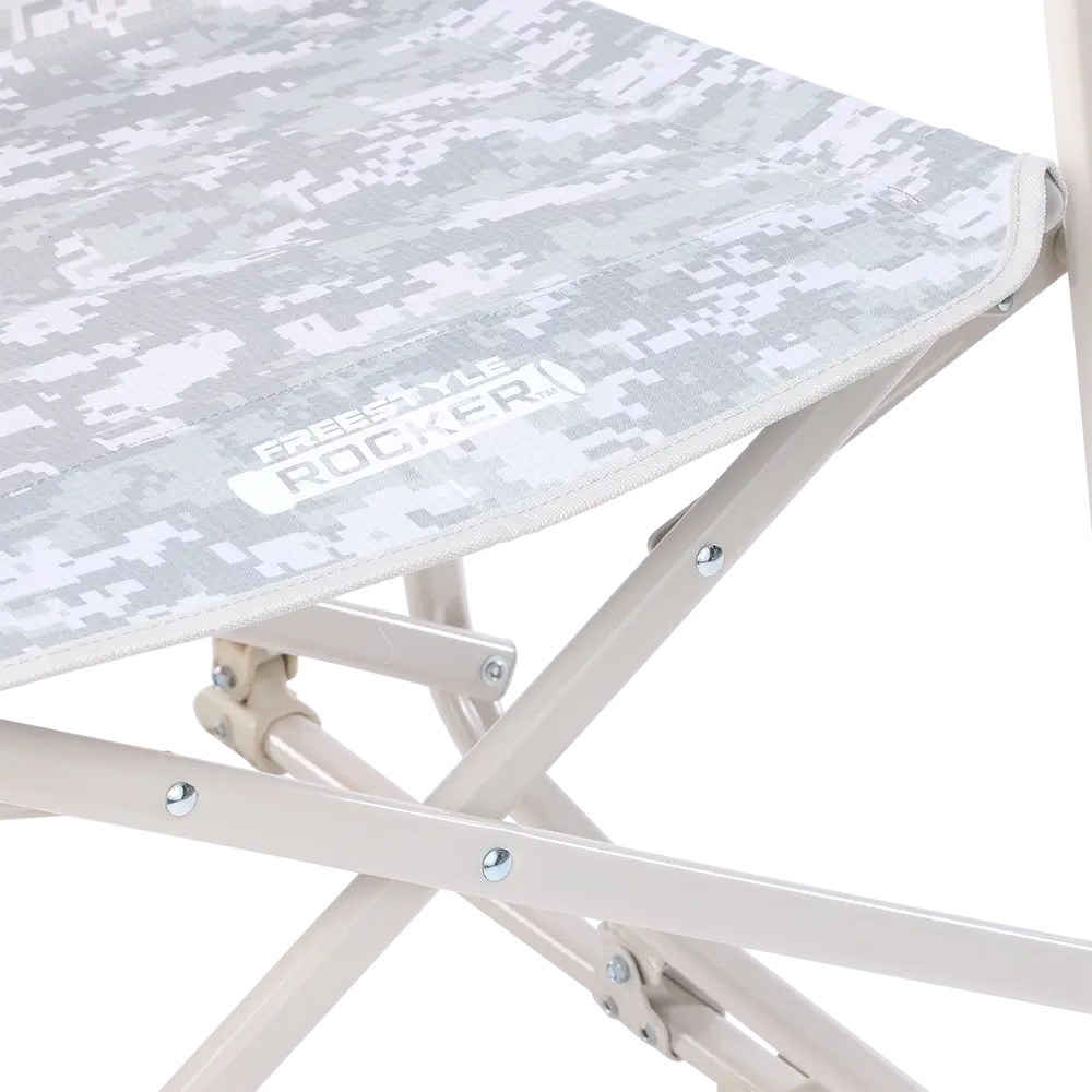 Luxury Camp Freestyle Rocker Elite - Choice 460 - Heavy-Duty Kickback Rocker with Beverage Holder Detail