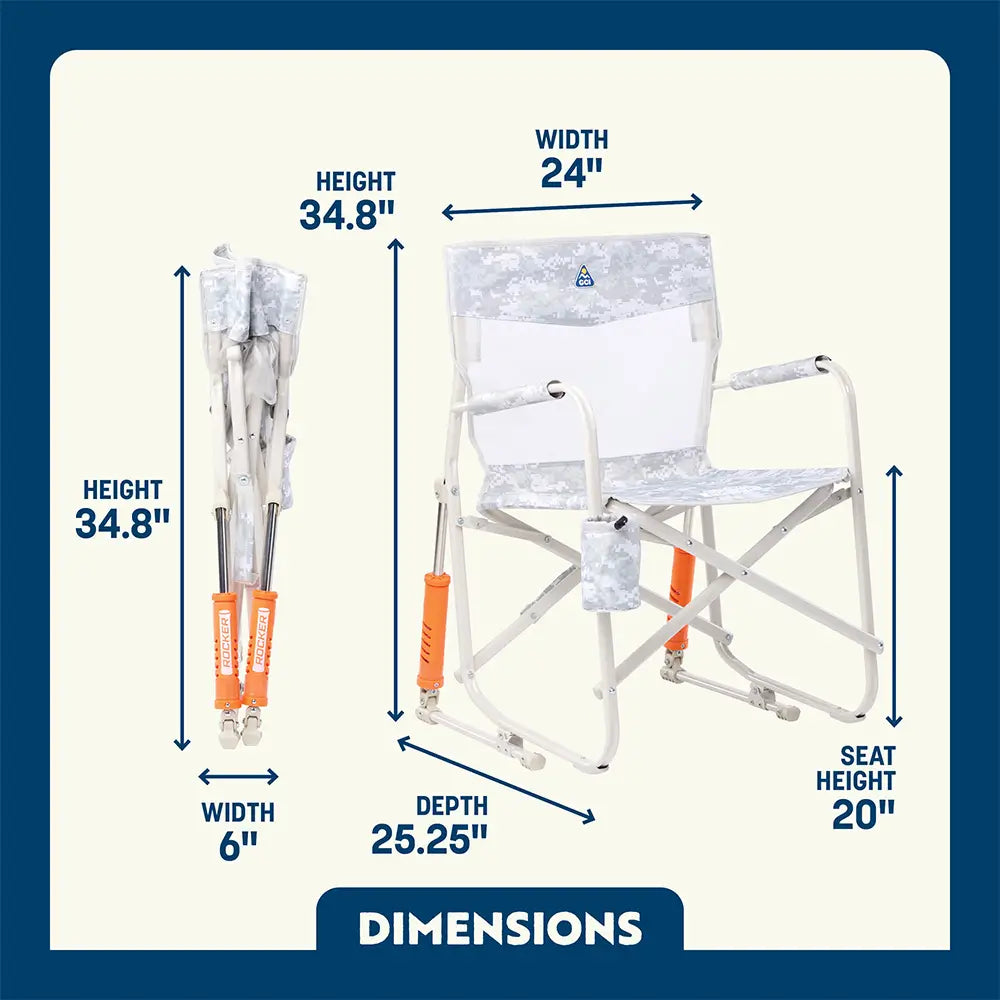 Luxury Camp Freestyle Rocker Elite - Choice 460 - Heavy-Duty Kickback Rocker with Beverage Holder Detail