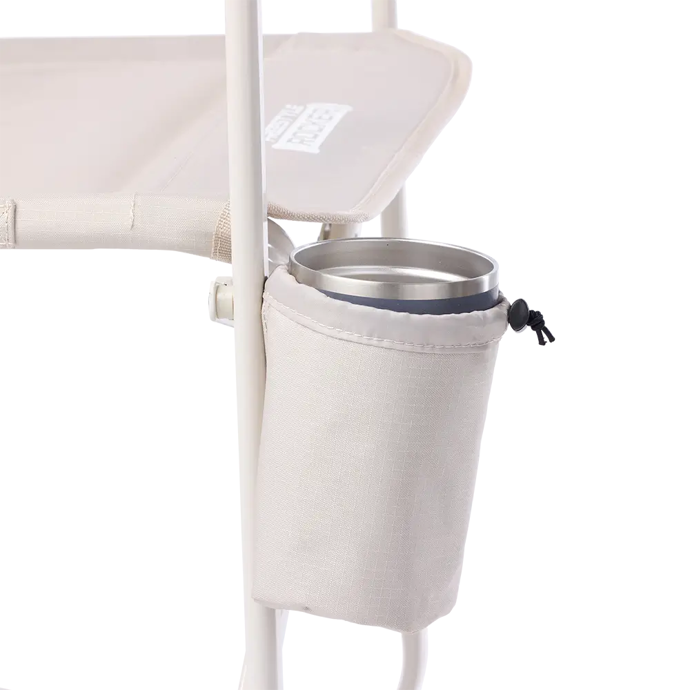 Luxury Camp Freestyle Rocker Elite - Choice 460 - Heavy-Duty Kickback Rocker with Beverage Holder Detail