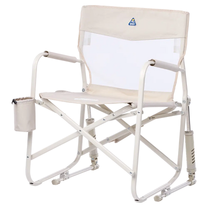 Luxury Camp Freestyle Rocker Elite - Choice 460 - Heavy-Duty Kickback Rocker with Beverage Holder Detail