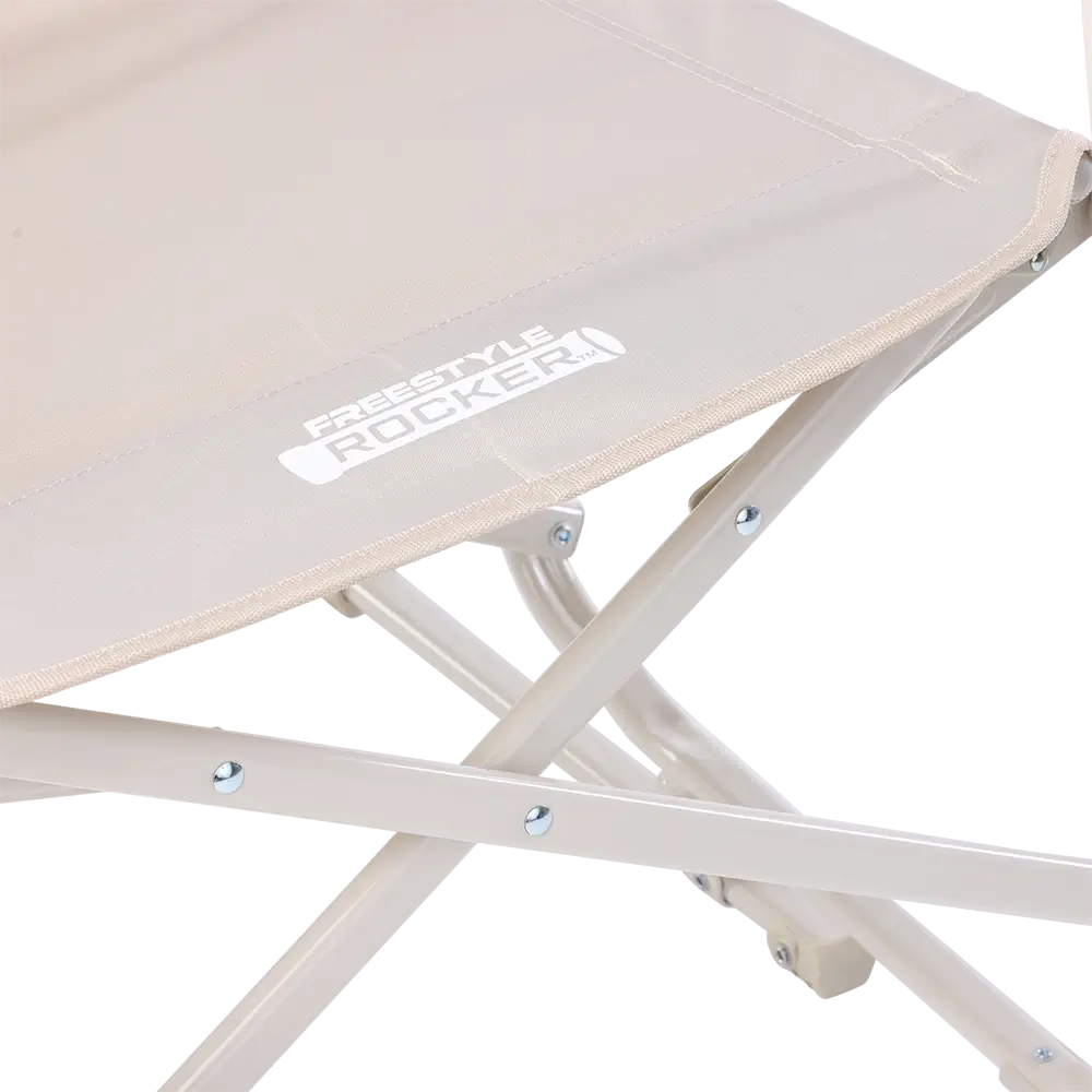 Luxury Camp Freestyle Rocker Elite - Choice 460 - Heavy-Duty Kickback Rocker with Beverage Holder Detail