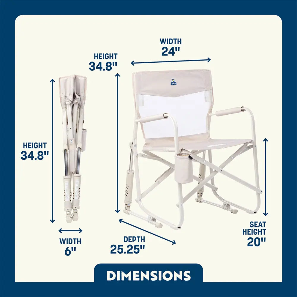 Luxury Camp Freestyle Rocker Elite - Choice 460 - Heavy-Duty Kickback Rocker with Beverage Holder Detail