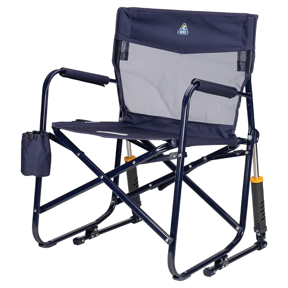 Luxury Camp Freestyle Rocker Elite - Choice 460 - Heavy-Duty Kickback Rocker with Beverage Holder Detail