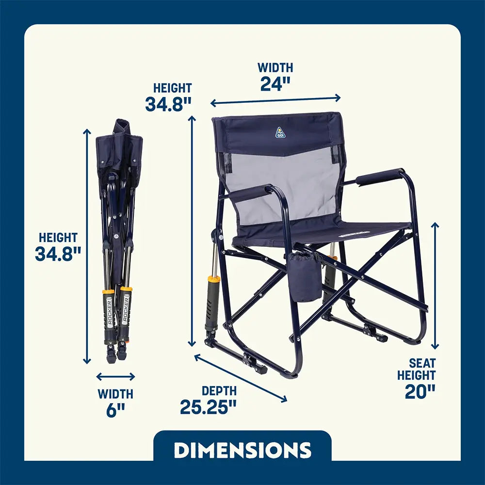 Luxury Camp Freestyle Rocker Elite - Choice 460 - Heavy-Duty Kickback Rocker with Beverage Holder Detail