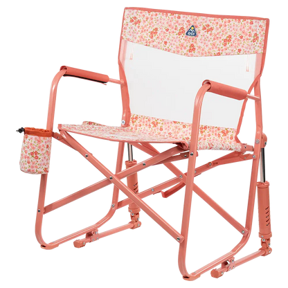 Luxury Camp Freestyle Rocker Elite - Choice 460 - Heavy-Duty Kickback Rocker with Beverage Holder Detail