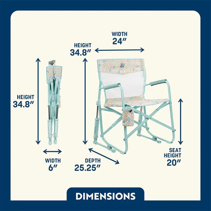 Luxury Camp Freestyle Rocker Elite - Choice 460 - Heavy-Duty Kickback Rocker with Beverage Holder Detail
