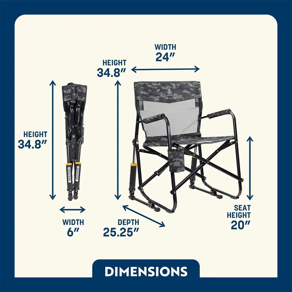 Luxury Camp Freestyle Rocker Elite - Choice 460 - Heavy-Duty Kickback Rocker with Beverage Holder Detail
