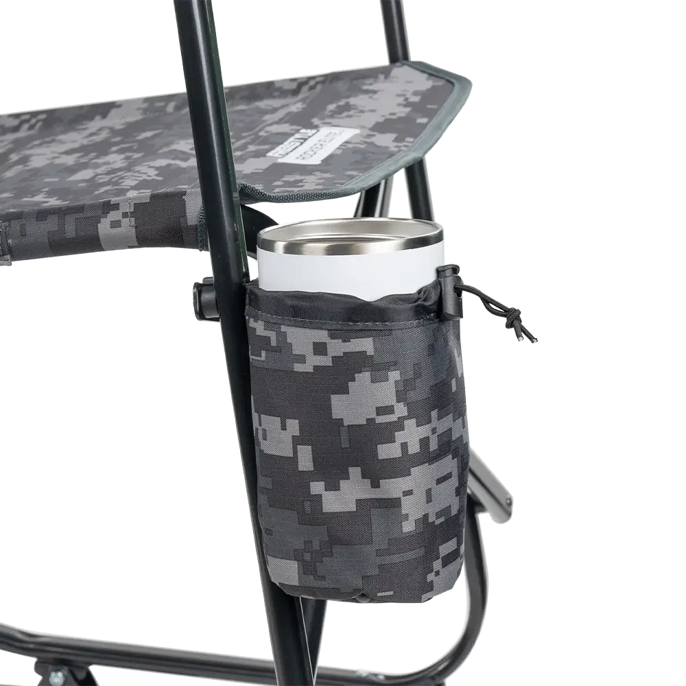 Luxury Camp Freestyle Rocker Elite - Choice 460 - Heavy-Duty Kickback Rocker with Beverage Holder Detail