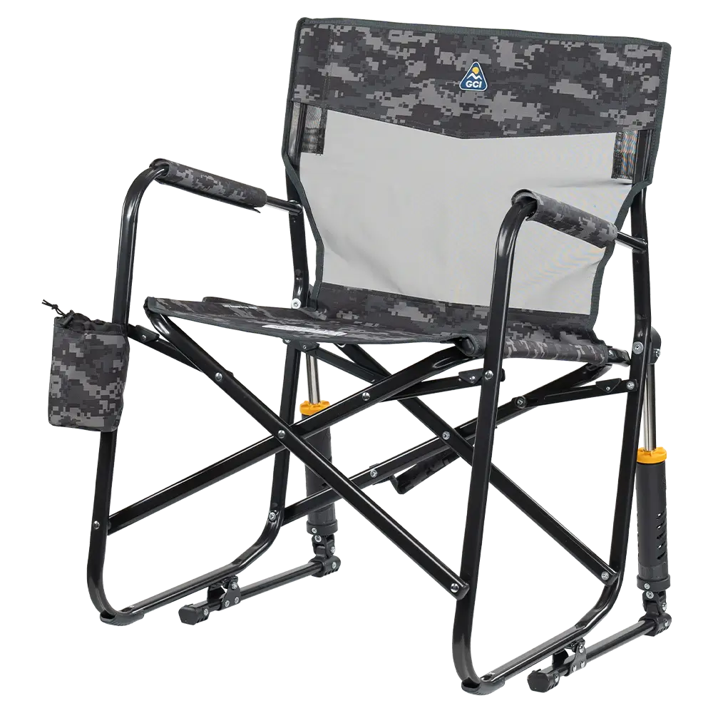 Luxury Camp Freestyle Rocker Elite - Choice 460 - Heavy-Duty Kickback Rocker with Beverage Holder Detail