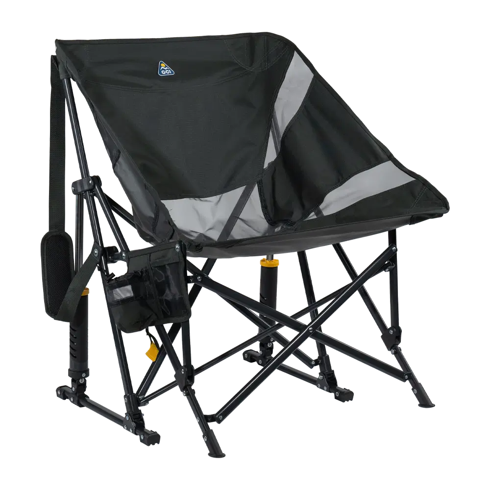Heavy-Duty Freestyle Pod Rocker Elite - Choice 832 - Patented Spring-Action Rocking Chair for Camping - Dark Charcoal