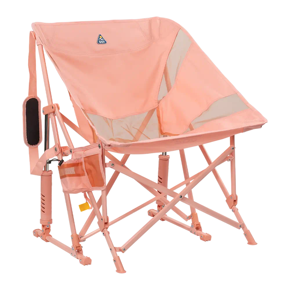 Heavy-Duty Freestyle Pod Rocker Elite - Choice 832 - Patented Spring-Action Rocking Chair for Camping - Soft Pink