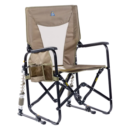 Patented Spring-Action Adjustable Rocker - Choice 573 - Freestyle Rocker Portable Outdoor Folding Chair - Aged Fatigue