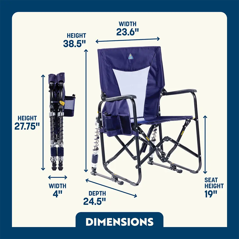 Patented Spring-Action Adjustable Rocker - Choice 573 - Freestyle Rocker Portable Outdoor Folding Chair Detail