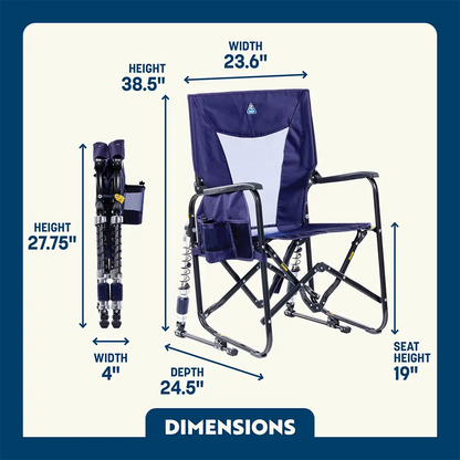 Patented Spring-Action Adjustable Rocker - Choice 573 - Freestyle Rocker Portable Outdoor Folding Chair Detail