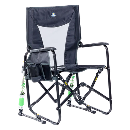 Patented Spring-Action Adjustable Rocker - Choice 573 - Freestyle Rocker Portable Outdoor Folding Chair - Dark Charcoal