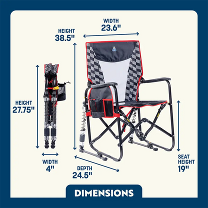 Patented Spring-Action Adjustable Rocker - Choice 573 - Freestyle Rocker Portable Outdoor Folding Chair Detail