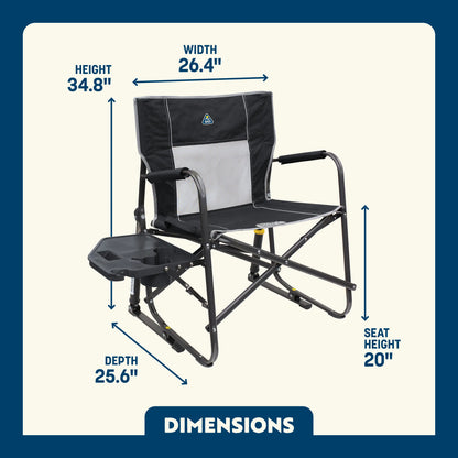Heavy-Duty Freestyle Freestyle Rocker XL with Side Table - Choice 836 - Heavy-Duty Kickback Rocker with Beverage Holder Detail
