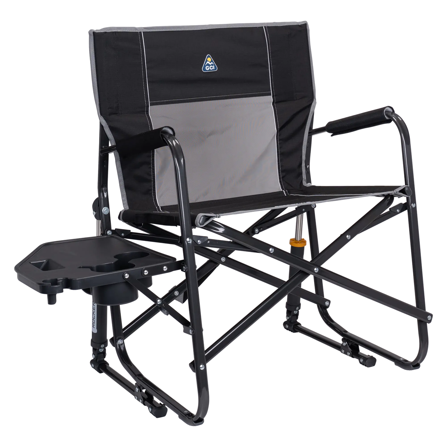 Heavy-Duty Freestyle Freestyle Rocker XL with Side Table - Choice 836 - Heavy-Duty Kickback Rocker with Beverage Holder - Black
