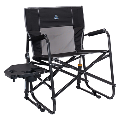 Heavy-Duty Freestyle Freestyle Rocker XL with Side Table - Choice 836 - Heavy-Duty Kickback Rocker with Beverage Holder - Black