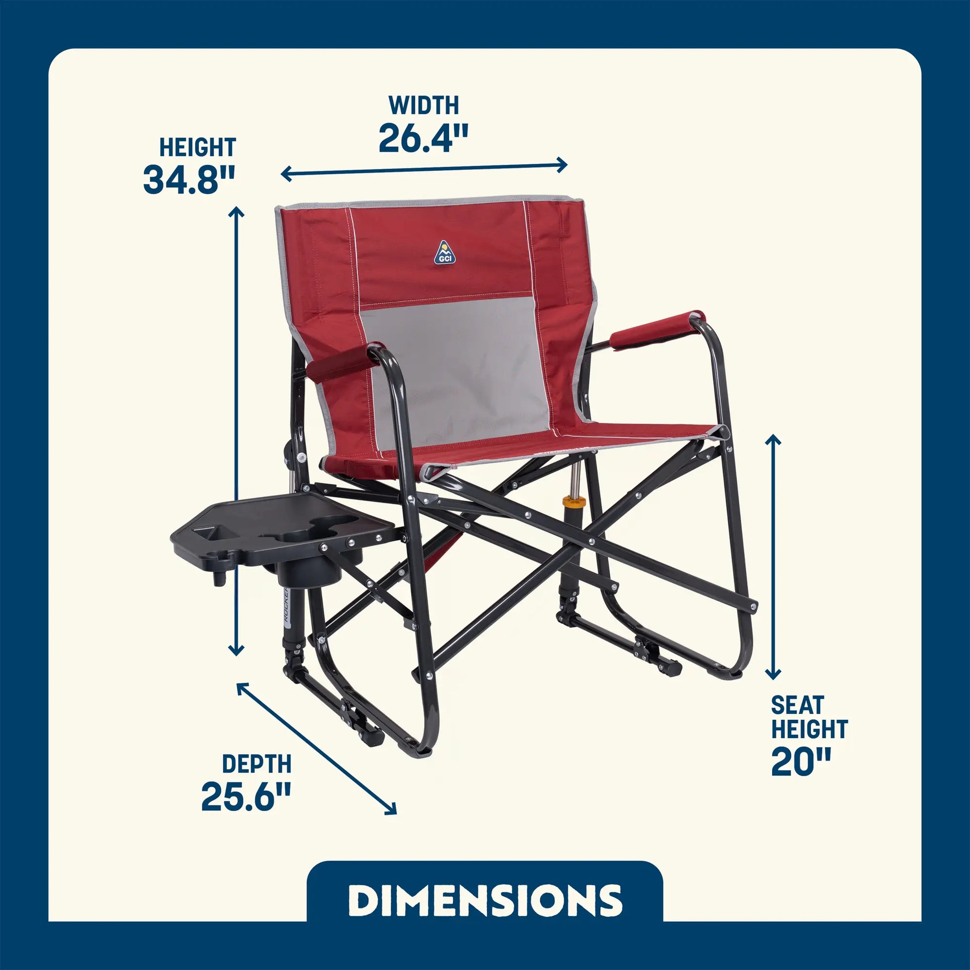 Heavy-Duty Freestyle Freestyle Rocker XL with Side Table - Choice 836 - Heavy-Duty Kickback Rocker with Beverage Holder Detail