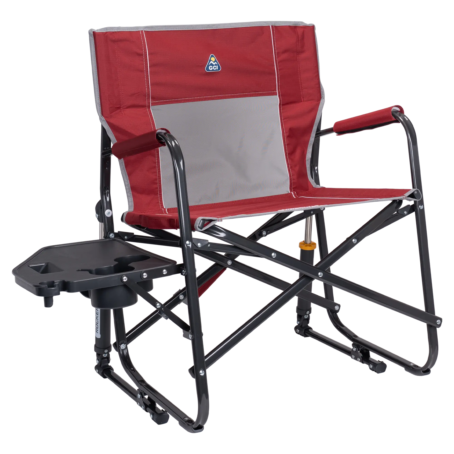 Heavy-Duty Freestyle Freestyle Rocker XL with Side Table - Choice 836 - Heavy-Duty Kickback Rocker with Beverage Holder - Cinnamon