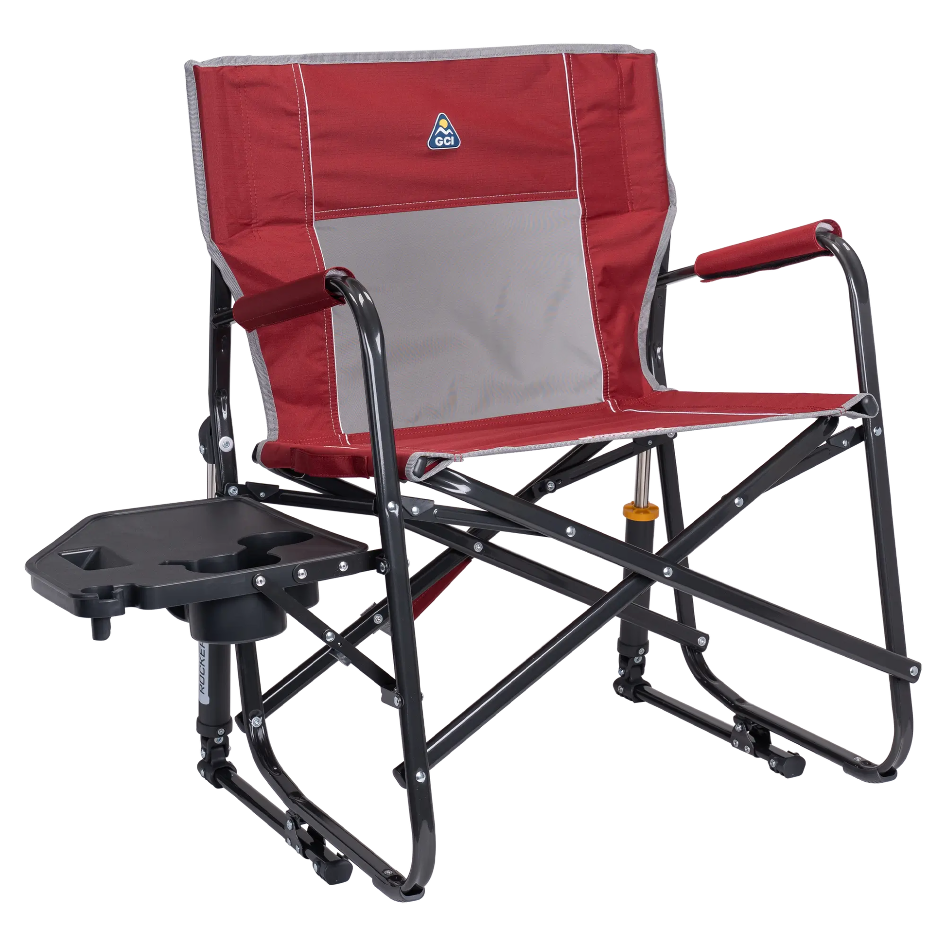 Heavy-Duty Freestyle Freestyle Rocker XL with Side Table - Choice 836 - Heavy-Duty Kickback Rocker with Beverage Holder - Cinnamon