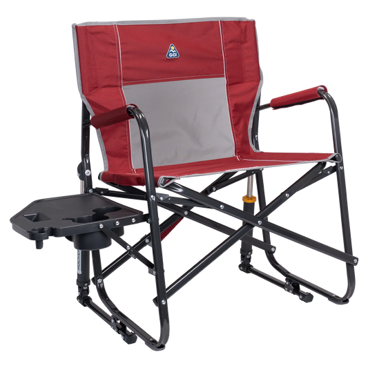 Heavy-Duty Freestyle Freestyle Rocker XL with Side Table - Choice 836 - Heavy-Duty Kickback Rocker with Beverage Holder - Cinnamon